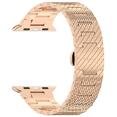 [Užsakomoji prekė] Apyrankė laikrodžiui Apple Watch 1/2/3/4/5/6/7/8/9/SE/SE 2/Ultra/Ultra 2 (42/44/45/49mm) - Techsuit Watchband (W052) - Rožino aukso spalvos