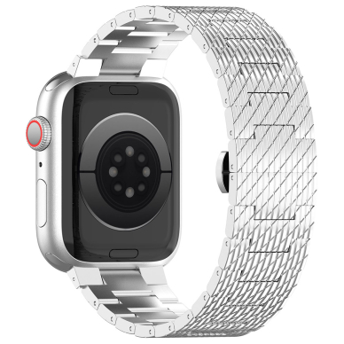 [Užsakomoji prekė] Apyrankė laikrodžiui Apple Watch 1/2/3/4/5/6/7/8/9/SE/SE 2/Ultra/Ultra 2 (42/44/45/49mm) - Techsuit Watchband (W052) - sidabrinis 2