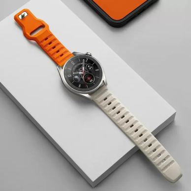 [Užsakomoji prekė] Apyrankė Samsung Galaxy Watch 4/5/6/Active 2, Huawei Watch GT 3 (42mm)/GT 3 Pro (43mm) - Techsuit Watchband (W050) - Oranžinė 3