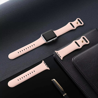 [Užsakomoji prekė] Apyrankė skirta Apple Watch 1 / 2 / 3 / 4 / 5 / 6 / 7 / 8 / 9 / SE / Ultra (42 / 44 / 45 / 49 mm) - Techsuit Watchband (W031) - Rožinis 3