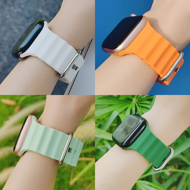 [Užsakomoji prekė] Apyrankė skirta Apple Watch 1 / 2 / 3 / 4 / 5 / 6 / 7 / 8 / 9 / SE / Ultra (42 / 44 / 45 / 49 mm) - Techsuit Watchband (W038) - Geltonas 4