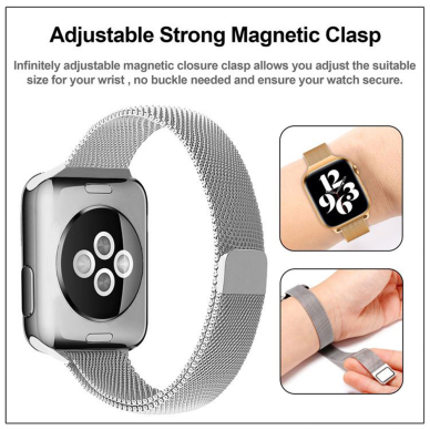 [Užsakomoji prekė] Apyrankė skirta Apple Watch 1 / 2 / 3 / 4 / 5 / 6 / 7 / SE / 8 / Ultra / 9 (42 / 44 / 45 / 49mm) - Techsuit Watchband (W034) - Auksinis 4