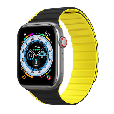 [Užsakomoji prekė] Apyrankė skirta Apple Watch 1/2/3/4/5/6/7/8/9/SE/SE 2 (38/40/41mm) - Dux Ducis LD Series - Juoda / Geltona