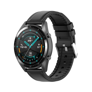 [Užsakomoji prekė] Apyrankė skirta Samsung Galaxy Watch 4/5/6, Galaxy Watch Active (40 / 44 mm), Huawei Watch GT / GT 2 / GT 3 (42 mm) - Techsuit Watchband 20mm (W007) - Juodas ZND933 4