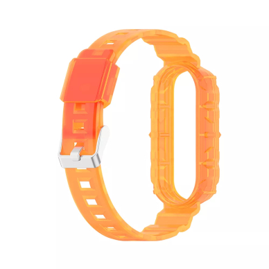 [Užsakomoji prekė] Apyrankė skirta Xiaomi Mi Band 5 / 5 NFC / 6 / 6 NFC / Amazfit Band 5 - Techsuit Watchband (W017) - Oranžinis