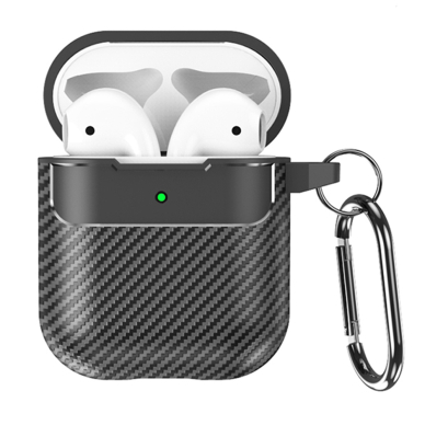 [Užsakomoji prekė] Dėklas AirPods 1/2 - Techsuit CarbonFiber - Juodas