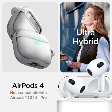 [Užsakomoji prekė] Dėklas AirPods 4 - Spigen Ultra Hybrid - Baltas 7