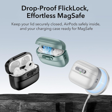 [Užsakomoji prekė] Dėklas Apple AirPods 4 - ESR Pulse Magnetic HaloLock - Rožinis 1