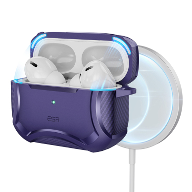 [Užsakomoji prekė] Dėklas Apple AirPods Pro 1 / 2 - ESR Cyber Armor Tough HaloLock - Purple