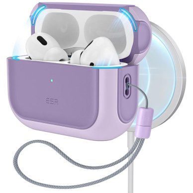 [Užsakomoji prekė] Dėklas Apple AirPods Pro 1 / 2 - ESR Orbit Hybrid HaloLock - Lavender