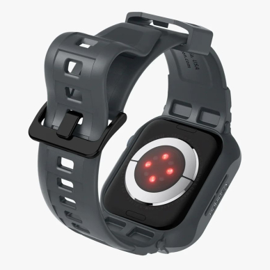 [Užsakomoji prekė] Dėklas Apple Watch 4 / 5 / 6 / SE / SE 2 / 7 / 8 / 9 (44mm/45mm) + Curea - Spigen Rugged Armor Pro - Tamsiai pilkas 2