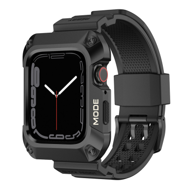 [Užsakomoji prekė] Dėklas Apple Watch 7 / 8 / 9 (45mm) + Curea - Lito Metal RuggedArmor (LS002) - Juodas 2