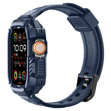 [Užsakomoji prekė] Dėklas Apple Watch Ultra / Ultra 2 + Curea - Spigen Rugged Armor Pro - Mėlynas 4