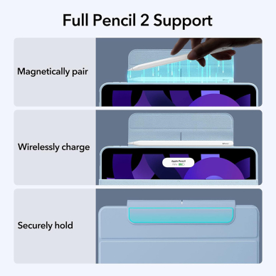 [Užsakomoji prekė] Dėklas iPad Air 4 (2020) / Air 5 (2022) - ESR Rebound Hybrid - Sky Mėlynas 3