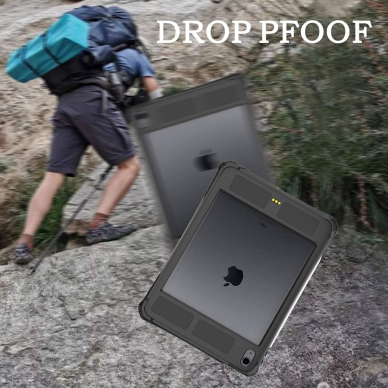 [Užsakomoji prekė] Dėklas iPad Air 4 (2020) / Air 5 (2022) - ShellBox Waterproof IP68 - Juodas 3