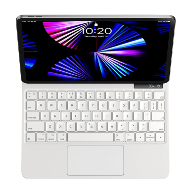 [Užsakomoji prekė] Dėklas iPad Air 4 / 5 / Pro 11 - Baseus Brilliance Magnetic Keyboard Case Digital Display (ARJK010102) - White 1