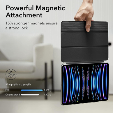 [Užsakomoji prekė] Dėklas iPad Pro 11 (2018 / 2020 / 2021 / 2022) - ESR Rebound Magnetic - Juodas 3