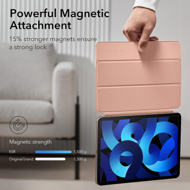 [Užsakomoji prekė] Dėklas iPad Pro 11 2018 / iPad Air 4 / 5 (2020/2022) - ESR Rebound Magnetic - Rose auksinės spalvos 2