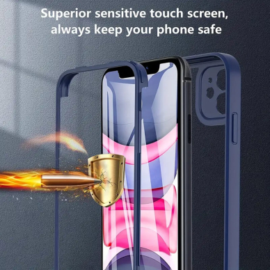 [Užsakomoji prekė] Dėklas iPhone 11 + Folie - Techsuit ColorVerse 360 Series - Mėlynas 2