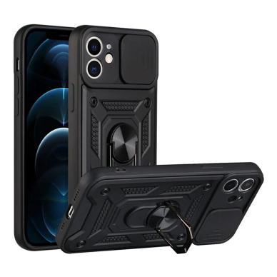 Akcija! Dėklas iPhone 11 - Techsuit CamShield Series - Juodas