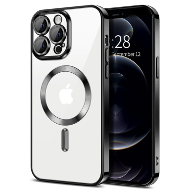 [Užsakomoji prekė] Dėklas iPhone 12 Pro Max - Techsuit Luxury Crystal MagSafe - Juodas