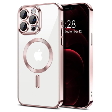 [Užsakomoji prekė] Dėklas iPhone 12 Pro Max - Techsuit Luxury Crystal MagSafe - rožinis