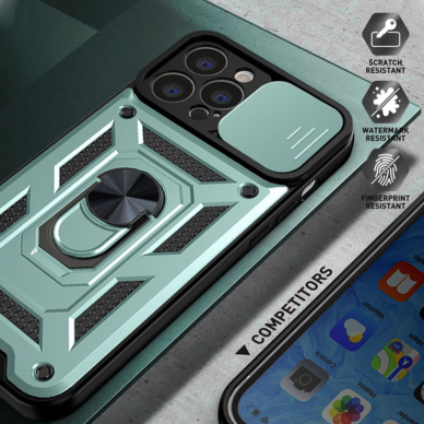 [Užsakomoji prekė] Dėklas iPhone 13 Pro Max - Techsuit CamShield Series - Žalias 2