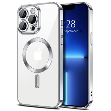 [Užsakomoji prekė] Dėklas iPhone 13 Pro Max - Techsuit Luxury Crystal MagSafe - sidabrinis