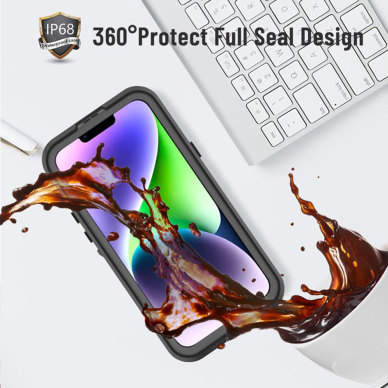 [Užsakomoji prekė] Dėklas iPhone 14 Plus - ShellBox Waterproof IP68 Case - Juodas 2