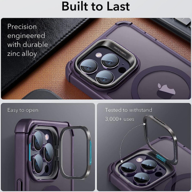 [Užsakomoji prekė] Dėklas iPhone 14 Pro Max + Folie - ESR Shock Armor Kickstand HaloLock - Skaidrus Purple 6