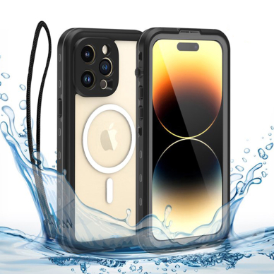 [Užsakomoji prekė] Dėklas iPhone 14 Pro - ShellBox Waterproof IP68 Case - Juodas