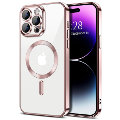 [Užsakomoji prekė] Dėklas iPhone 14 Pro - Techsuit Luxury Crystal MagSafe - rožinis