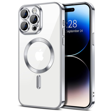 [Užsakomoji prekė] Dėklas iPhone 14 Pro - Techsuit Luxury Crystal MagSafe - sidabrinis