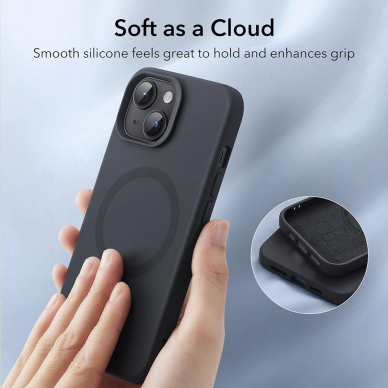 [Užsakomoji prekė] Dėklas iPhone 15 Plus - ESR Cloud Soft HaloLock - Juodas 4