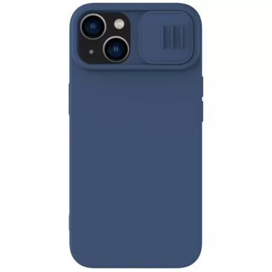 [Užsakomoji prekė] Dėklas iPhone 15 Plus - Nillkin CamShield Silky MagSafe Silicone - Midnight Mėlynas 1