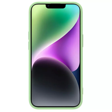 [Užsakomoji prekė] Dėklas iPhone 15 Plus - Nillkin CamShield Silky MagSafe Silicone - Mint Žalias 2