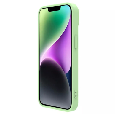 [Užsakomoji prekė] Dėklas iPhone 15 Plus - Nillkin CamShield Silky MagSafe Silicone - Mint Žalias 4