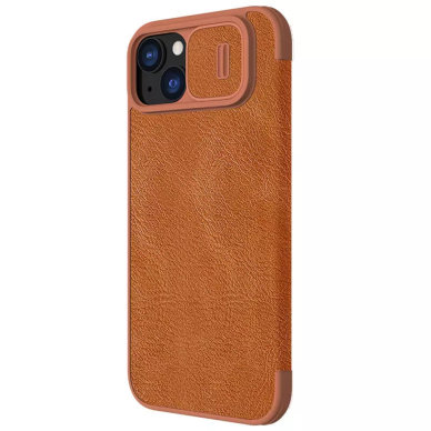 [Užsakomoji prekė] Dėklas iPhone 15 Plus - Nillkin QIN Pro Leather Case - Brown 2