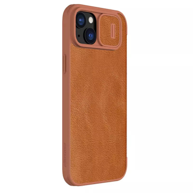 [Užsakomoji prekė] Dėklas iPhone 15 Plus - Nillkin QIN Pro Leather Case - Brown 4