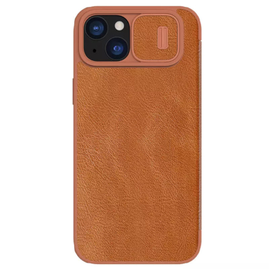 [Užsakomoji prekė] Dėklas iPhone 15 Plus - Nillkin QIN Pro Leather Case - Brown