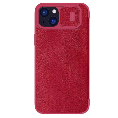 [Užsakomoji prekė] Dėklas iPhone 15 Plus - Nillkin QIN Pro Leather Case - Raudonas