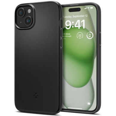 [Užsakomoji prekė] Dėklas iPhone 15 Plus - Spigen Thin Fit - Juodas