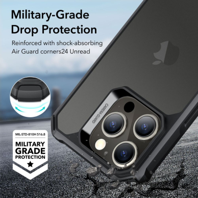 [Užsakomoji prekė] Dėklas iPhone 15 Pro - ESR Air Armor - Frosted Juodas 6