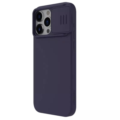 [Užsakomoji prekė] Dėklas iPhone 15 Pro Max - Nillkin CamShield Silky MagSafe Silicone - Dark Night Purple 2