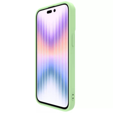 [Užsakomoji prekė] Dėklas iPhone 15 Pro Max - Nillkin CamShield Silky MagSafe Silicone - Mint Žalias 3