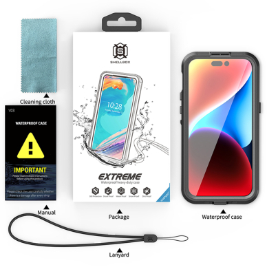 [Užsakomoji prekė] Dėklas iPhone 15 Pro Max - ShellBox Waterproof IP68 MagSafe Case - Juodas 6