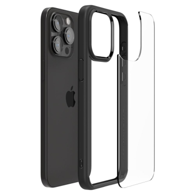 [Užsakomoji prekė] Dėklas iPhone 15 Pro Max - Spigen Ultra Hybrid - Matte Juodas 3