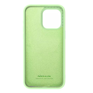 [Užsakomoji prekė] Dėklas iPhone 15 Pro - Nillkin CamShield Silky MagSafe Silicone - Mint Žalias 5