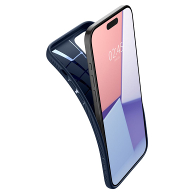 [Užsakomoji prekė] Dėklas iPhone 15 Pro - Spigen Liquid Air - Navy Mėlynas 5