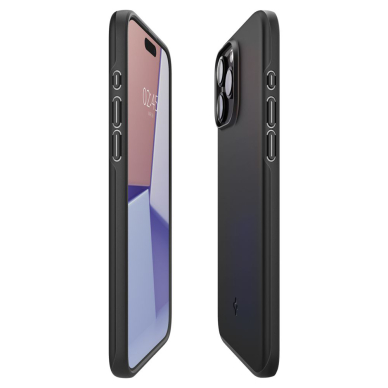 [Užsakomoji prekė] Dėklas iPhone 15 Pro - Spigen Thin Fit - Juodas 3